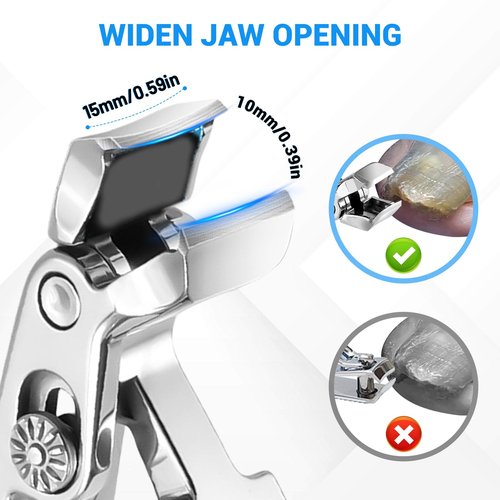 NURIUN 2026 Toenail Clippers for Seniors Thick Toenails, Angled Head Large Toe Nail Clippers for Thick Nails for Men, Heavy Duty Ingrown Toenail Clippers, Long Handle Slanted Nail Clippers Wide Jaw