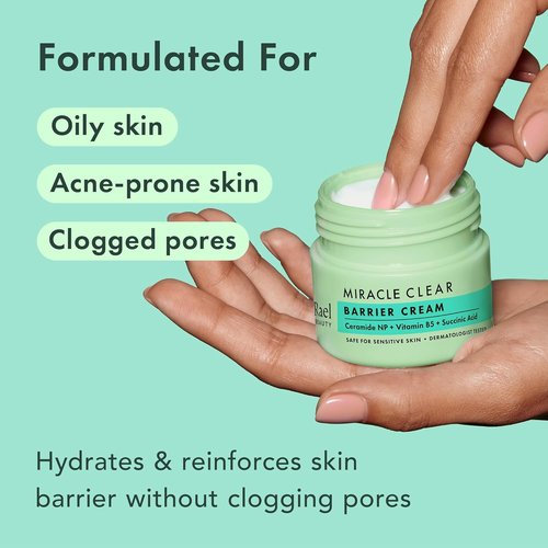 Rael Miracle Clear Bundle - Clarifying Toner (5.1 Oz) & Barrier Cream (1.8 Oz) for Clear Skin