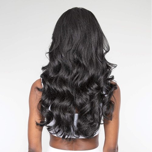 Janet Collection Natural Me HD Lace Wig Deep Part Lace Willow (1B), 1 Count (Pack of 1)
