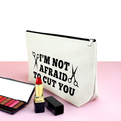 Mxrymvu Hairdresser Gift for Women Makeup Bag Hair Stylist Gifts Funny Cosmetology Graduation Gifts Salon Stylist Cosmetic Bag Hairdresser Appreciation Thank You Gift Beauty School Graduation Present