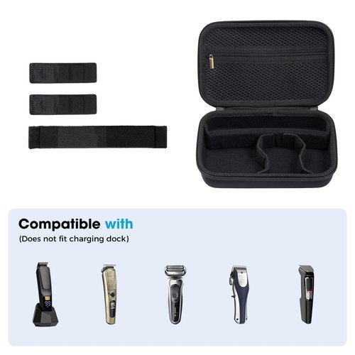 ProCase Travel Carrying Hair Trimmer Case for Electric Body Hair Trimmer; Hard Protective Bag Organizer for Beard Body Bikini Groin Shaver Clipper -Black