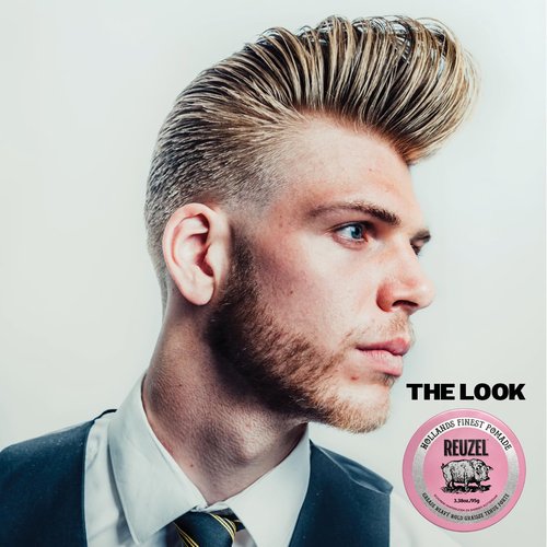 Reuzel Pink Grease Pomade - Strong Hold Oil-Based Styling Wax | Medium Shine for All Hair Types
