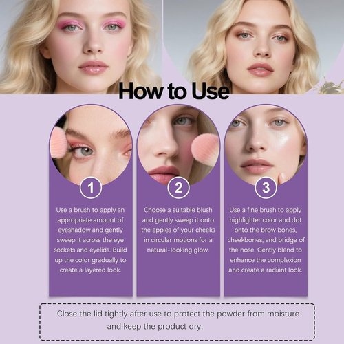 Skiennix Eye & Cheek Palette - 4-In-1 Eyeshadow, Blush & Highlighter Makeup Kit for Women