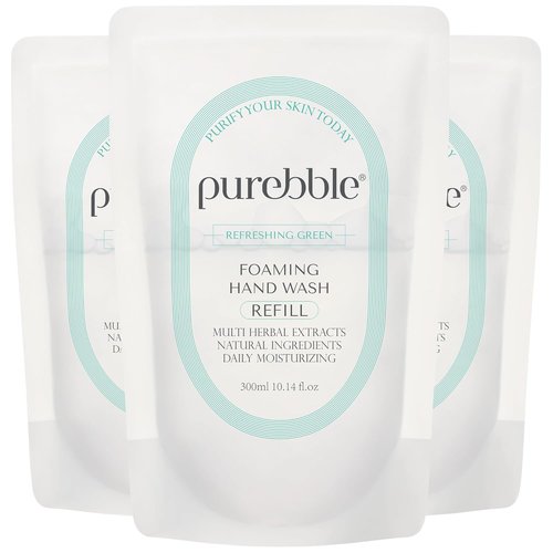 Foaming Hand Wash - Refreshing Green Scent | 300ml Refill Pack of 3 for Long-Lasting Clean