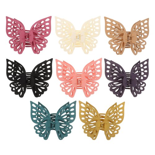 KALLORY 8pcs Butterfly Hair Clips: Large Butterfly Claw Clip - Hair Styling Accessories For Women Girls