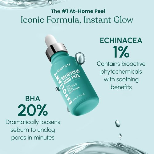 30 Day Miracle BHA 20% Peeling Solution - Clinical Strength Exfoliant for Clogged Pores & Wrinkles - 1oz Salicylic Acid Serum