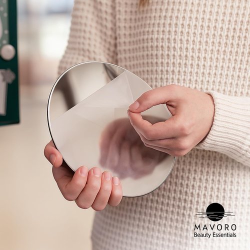 Mavoro 7" Magnetic Locker Mirror Round | Acrylic - Unbreakable | Sleek Frameless | Glassless Safety Kids Mirror | Suitable for School lockers, Refrigerators, Locker Accessories, Office cabinets