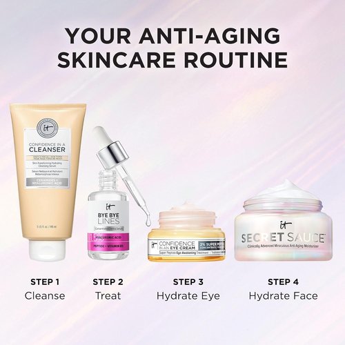 IT Cosmetics Secret Sauce Anti-Aging Face Moisturizer - Hydrating & Plumping Cream for Fine Lines & Wrinkles - 2 fl. oz