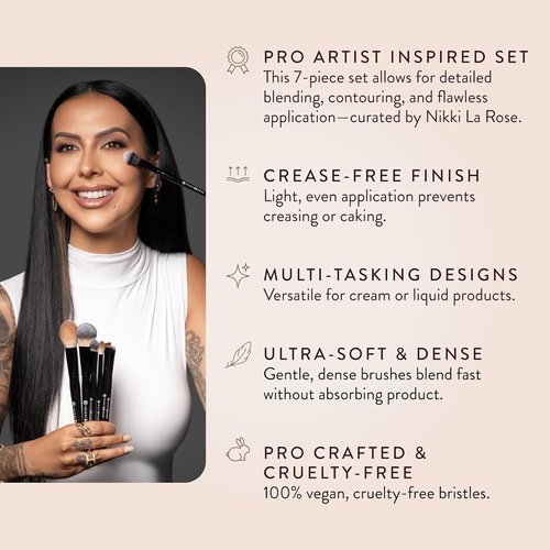BK BEAUTY - Pro Artist Makeup Brush Set | 7-Piece Collection by Nikki La Rose