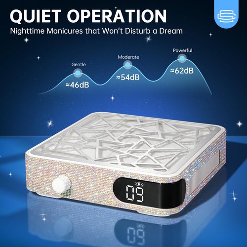 CHRISTINE SHELLY Nail Dust Collector, Powerful Vacuum Fan Vent Dust Collector Extractor Dust Suction Machine for Acrylic Nails Polishing, Nail Salon&Home, AB Diamond