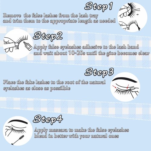FOINEMYED 21 Pairs False Eyelashes 3 Styles Mixed Strip Lashes 18-25mm Fluffy Eyelashes Pack 8D Volume Super Soft Faux Mink Lashes D Curl Eyelashes