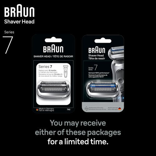 Braun Series 7 Electric Shaver Replacement Head, Easily Attach Your Shaver Head for a Shave as efficient as Day one, Compatible with New Generation Series 7 Shavers, 74S, Silver