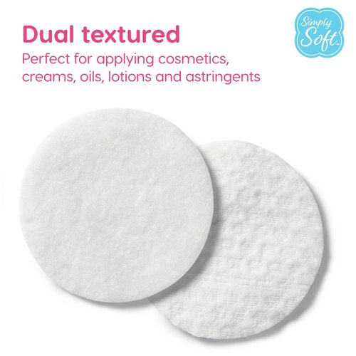 Simply Soft Aloe Infused Premium Cotton Rounds, 80 count (Pack of 6), Hydrating Aloe Vera, 100% Pure cotton, absorbent cotton pads, Moisturizes and soothes sensitive skin, Hypoallergenic