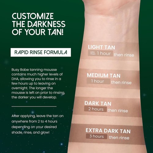 Golden Nights Self Tanner Mousse - Rapid Dark Tan for Deeper Glow | Vegan & Cruelty-Free - 7.2 oz