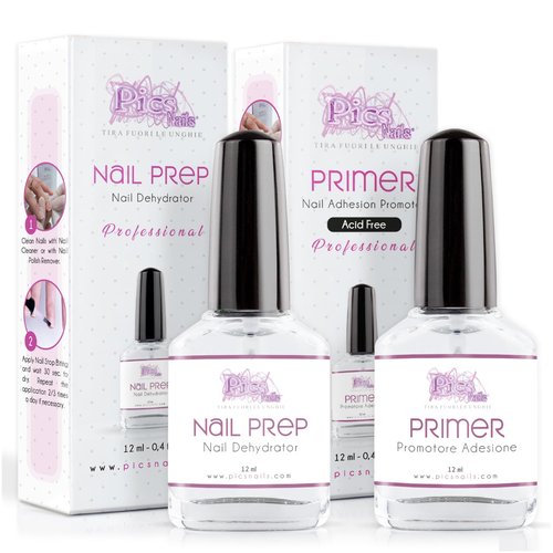 Nail Dehydrator and Primer Set – 2-Pack Nail Prep Kit 12ml x2 – Acid-Free Primer and Dehydrator for Gel Nails, Acrylic, Poly Gel, Press-Ons – Long-Lasting Bonding & No Lifting