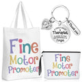 Maitys 3 Pcs Occupational Therapist Gifts Set, Therapist Tote Bag and Makeup Bag with Keychain Fine Motor Promoter Ot Gifts