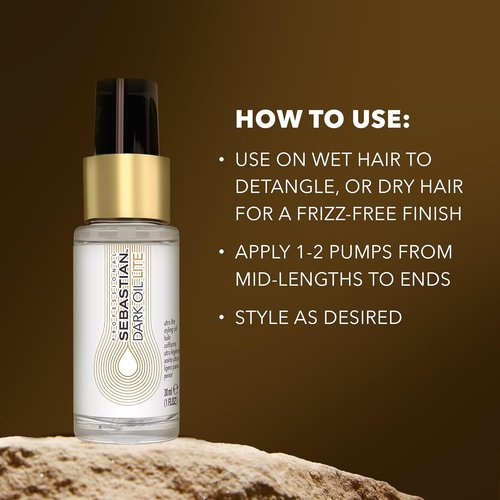 Sebastian Professional Dark Oil Lite - Ultra Light Styling Hair Oil | 1 Fl Oz for Effortless Shine