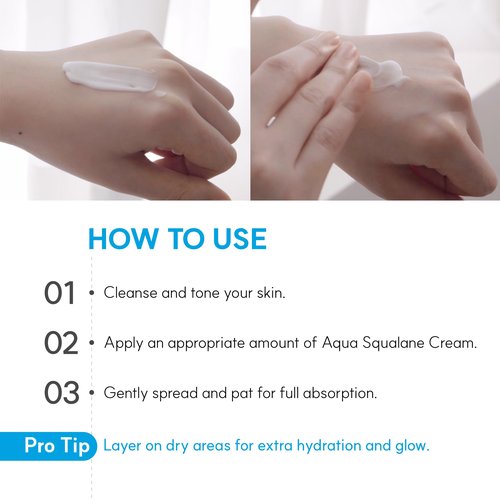 S. Nature AQUA SQUALANE MOISTURIZING CREAM | Face Moisturizer for Dry and Sensitive Skin, Vegetable Squalane 150,00ppm, Long-lasting Hydration, Pore Care Cream, Korean Skin Care (2.02 Fl Oz, 60ml)
