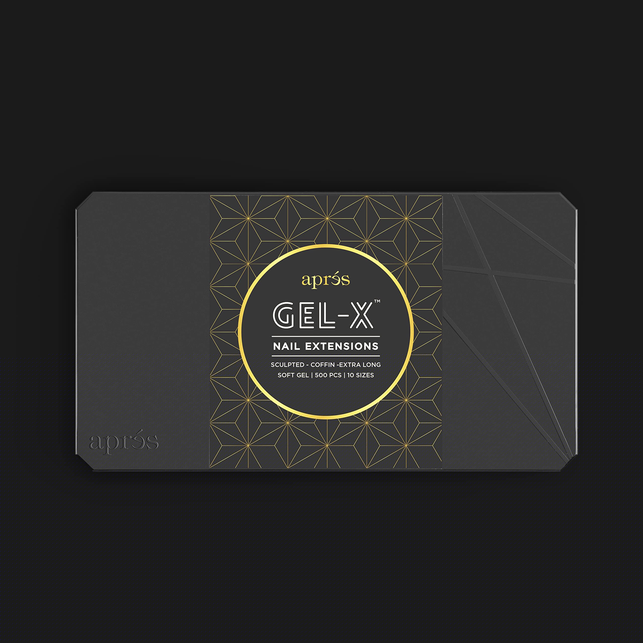 Apres Nail Gel-X Sculpted Coffin Extra Long Box of Tips | 250 Gel-X Tips | Premium Quality | 10 Sizes 0-9 | No Size 00 Included | 2022 Version