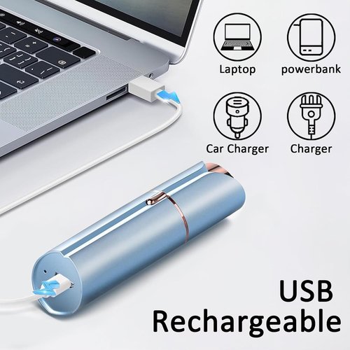 tuokiy Facial Hair Removal for Women, Women Facial Hair Removal Device for Peach Fuzz Upper Lip,Chin, Blue + 3 Replacement Heads