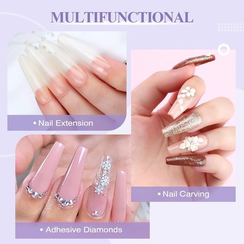 SAVILAND Acrylic Nail Kit - Professional Beginner Set with Clear, White & Pink Powder, 100 Nail Forms