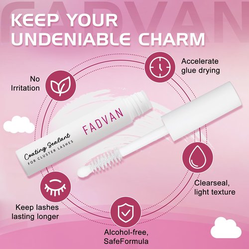 FADVAN Clear lash Sealer for Extensions - Professional Overnight Sealer & DIY Coating, Long-Lasting Up to 2 Weeks Clear (5ml)