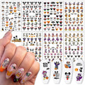 Halloween Nail Art Stickers Decals 8 Sheets Gothic Ghost Spider Web - Style 01