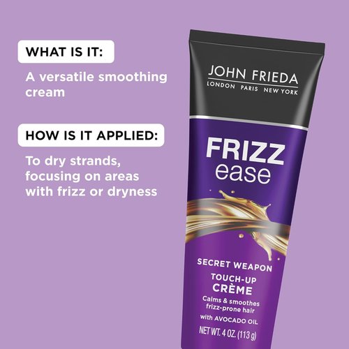 John Frieda Frizz Ease Anti-Frizz Styling Cream - Smooth Touch-Up Crème for Frizz-Prone Hair, 4 Oz