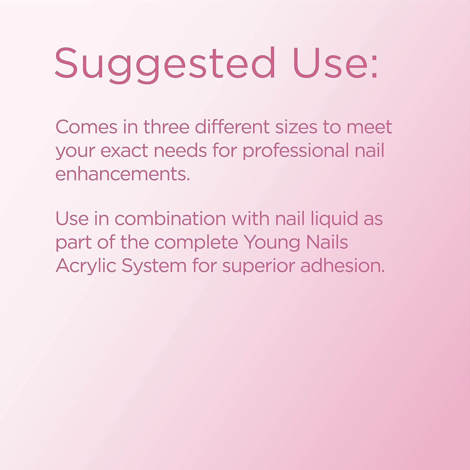 Young Nails Acrylic Core Powder - Professional Self-Leveling Nail Powder for Extensions | Clear, Nude, Pink & White - 85g