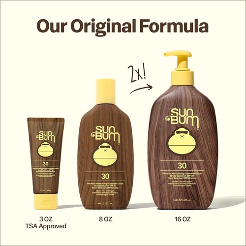 Sun Bum Original SPF 30 Sunscreen Lotion - Broad Spectrum Moisturizing with Vitamin E - Travel Size 3 oz