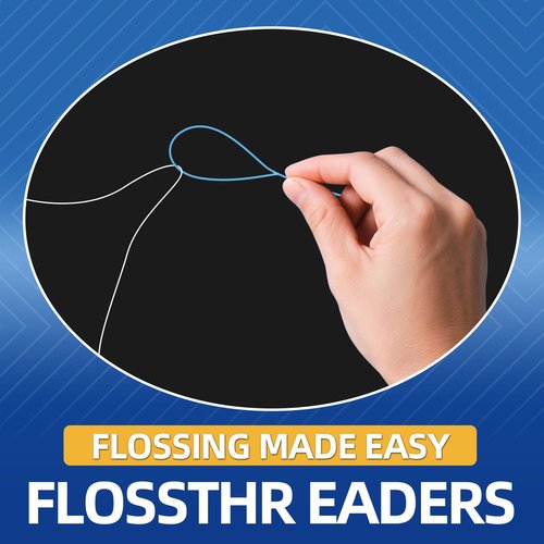Houselog Floss Threaders | 560 Count Dental Floss Threaders for Braces,Bridges,and Implants with Portable Travel Case (Pack of 8)