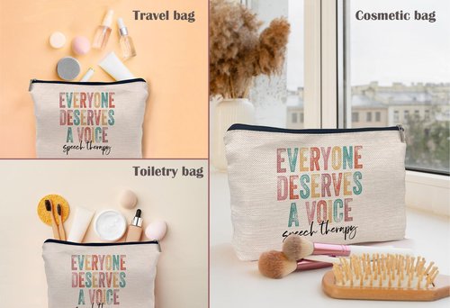 Lacosu Everyone Deserves a Voice Speech Therapy Makeup Bag Speech Therapist Gift Cosmetic Makeup Bag for Her Women Teen Girls,Speech Therapy Assistant Gifts