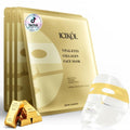 ICIKOL Collagen Face Mask with 24K Gold & Snail Mucin, Extra Eye Care Hydrogel Mask for Age-Defying & Skin Glowing, Overnight Elasticity Repair, 37g x 4 Sheets