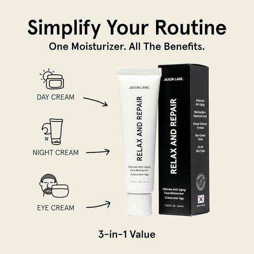 JAXON LANE Relax And Repair Anti-Aging Face Moisturizer For Men - Hydrating Night Cream With Niacinamide & Hyaluronic Acid