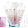 Electric Razors Shavers for Women, Bikini Trimmer 5 in 1 Lady Electric Shaver Razor Wet/Dry Face Razors for Face Nose Eyebrow Arms Armpit Legs Pubic Hair Area Painless Facial Hair Removal for Women