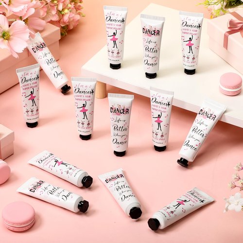 Loopeer 24 Pcs Dancer Gifts Bulk Recital Ballerina Party Favors Double Sided Hand Cream Set Travel Size Moisturizing Hand Lotion Dance Team Ballet Gifts for Women