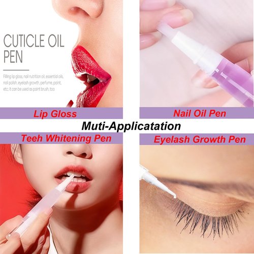 UPZIGS 50 Pack Empty Cuticle Oil Pens Bulk-3ml Travel Size Nail Oil Pen, Disposable Twist Pens with Brush-No Leak, DIY Nail Care Kits for Nail Salon