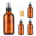 Vitreaux 4oz Amber Glass Spray Bottles Mist Sprayer Set of 4,Empty Small Spray Bottle Fine Mist Spray Refillable Containers,Mini Travel Bottle Spray Bottle Make Perfect Oil,Perfume,Body Sprays