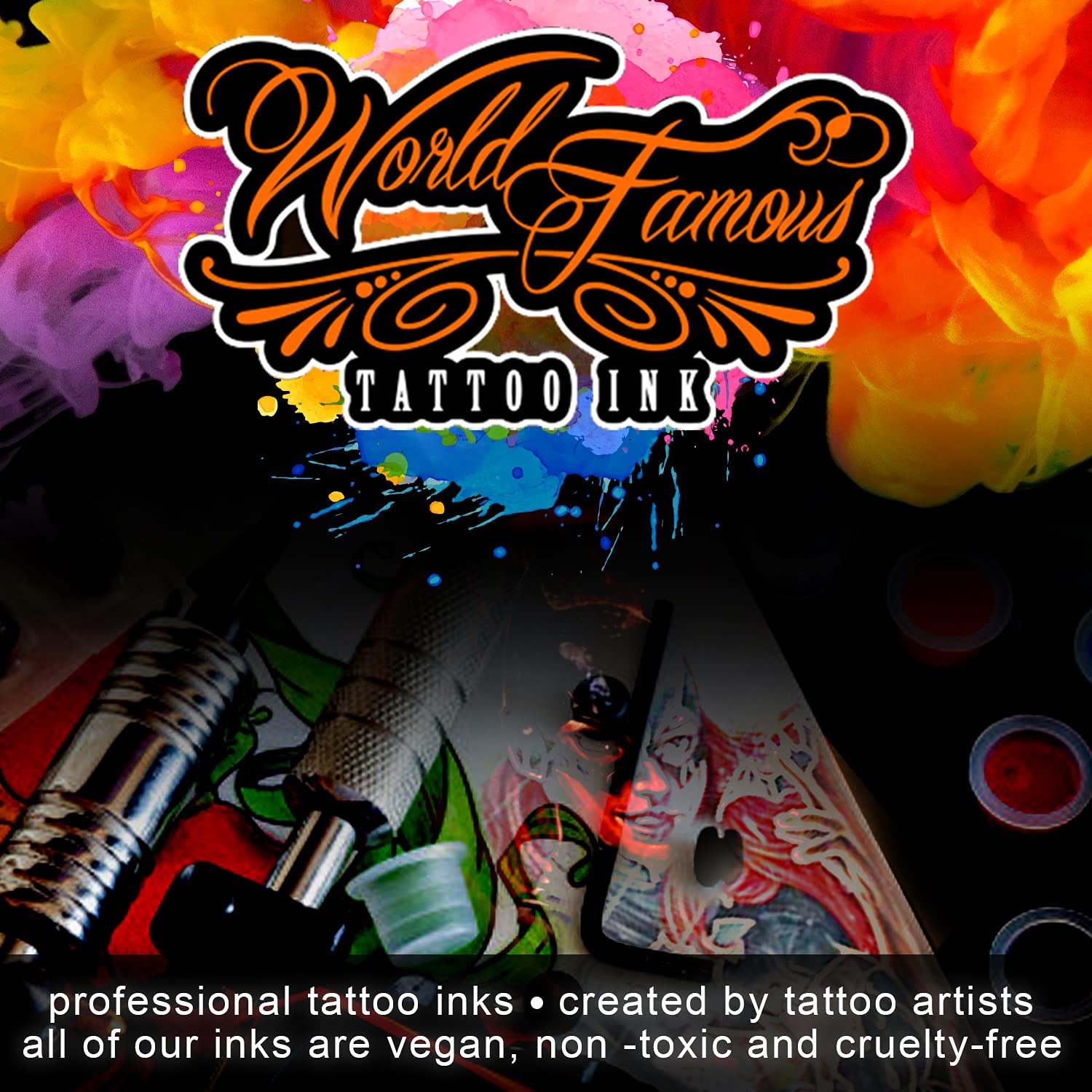 World Famous Tattoo Ink - Poch Monochromatic Tattoo Kit of 6 Tattoo Ink - Professional Tattoo Ink in Grey & Black Shades - Skin-Safe Permanent Tattooing - Vegan & Non-Toxic (1 oz Each)