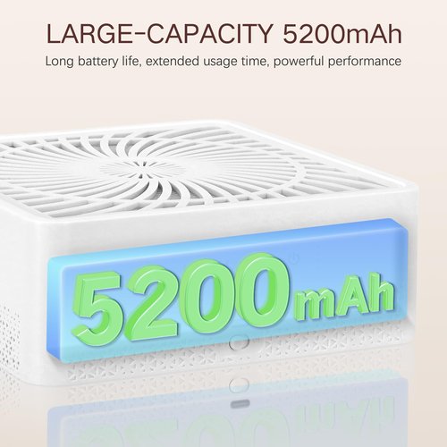 Nail Dust Collector Rechargeable, Powerful Suction Cordless Nail Vacuum Fan Dust Collector with 4500RPM Brushless Motor for Acrylic Nail Polishing Salon Home Use, NDC5