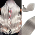 Smavida Platinum Sliver I Tip Hair Extensions Real Human Hair,100Strands I Tip Human Hair Extensions Brown Invisible Pre Bonded Itip 100% Real Human Hair Extensions Silky Straight for Women