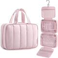 BAGSMART Travel Toiletry Bag - Waterproof Makeup Organizer with Hanging Hook | Pink, Full-Size Accessories