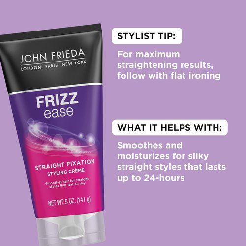 John Frieda Frizz Ease Styling Crème - Straightens Frizzy Hair with Milk Protein & Almond Oil | 5 Oz