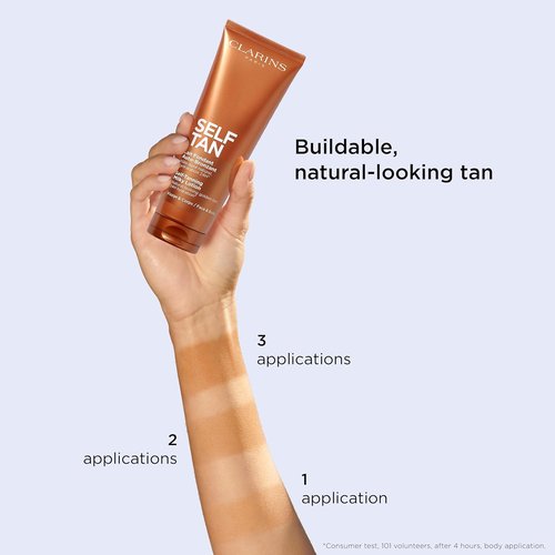Clarins Self-Tanning Milky Lotion - Buildable, Streak-Free Tanner for Face & Body | 4.5 Ounces, Natural Glow