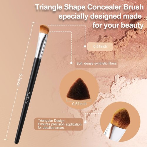 Skiennix Concealer Brush - Triangle Design for Precise Undereye Coverage | Perfect for Dark Circles