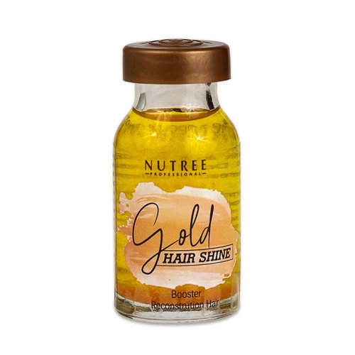 Nutree Professional Gold Hair Shine Ampoule - Deep Conditioning Serum with Shea Butter & Amino Acids | 0.33 fl oz