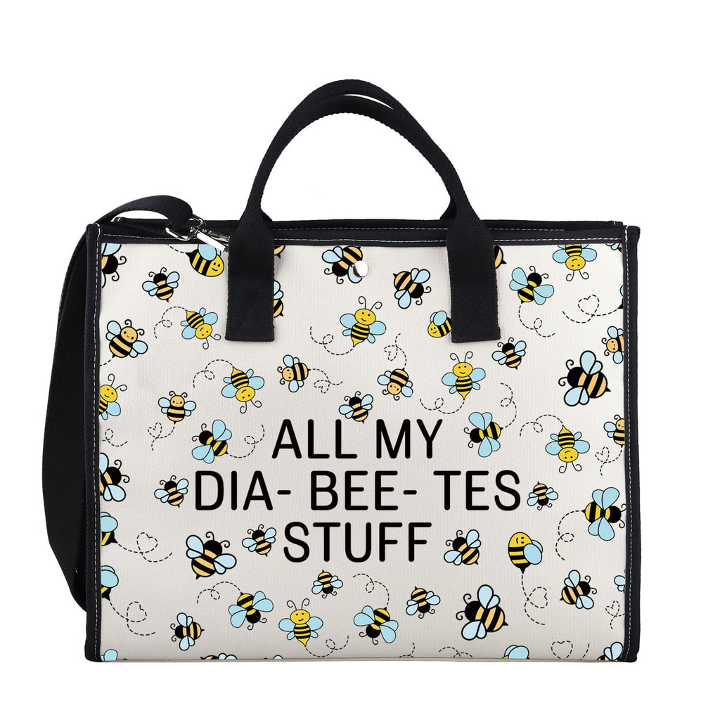 XYANFA Bee Diabetes Bag Type 1 Type 2 Diabetic Medical Bag Supply Storage Organization All My Diabeetes Stuff (Dia- Bee- Tes Stuff TOTE BAG2)