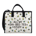 XYANFA Bee Diabetes Bag Type 1 Type 2 Diabetic Medical Bag Supply Storage Organization All My Diabeetes Stuff (Dia- Bee- Tes Stuff TOTE BAG2)