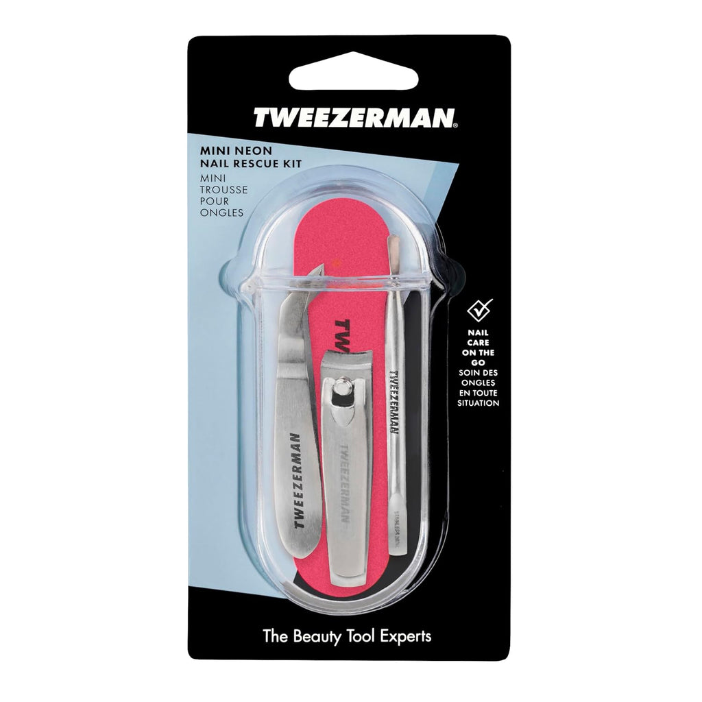Tweezerman Mini Neon Nail Rescue Kit - Essential Nail Care Tools for Perfect Manicures