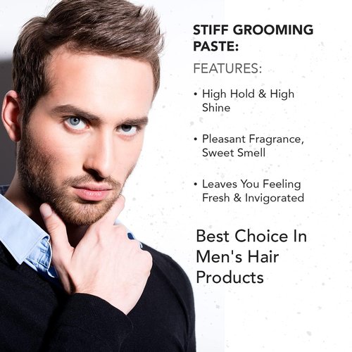 Gentlemen Republic Stiff Pomade for Men - Lightweight Water-Based Formula for High Hold & Shine | 4oz
